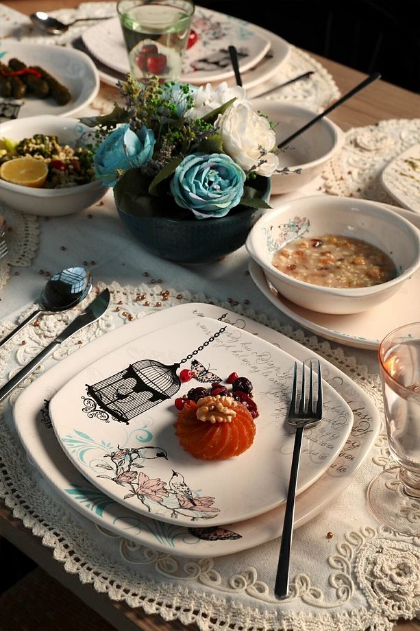 Retro Yemek Takımı 24 Parça 6 Kişilik - 6