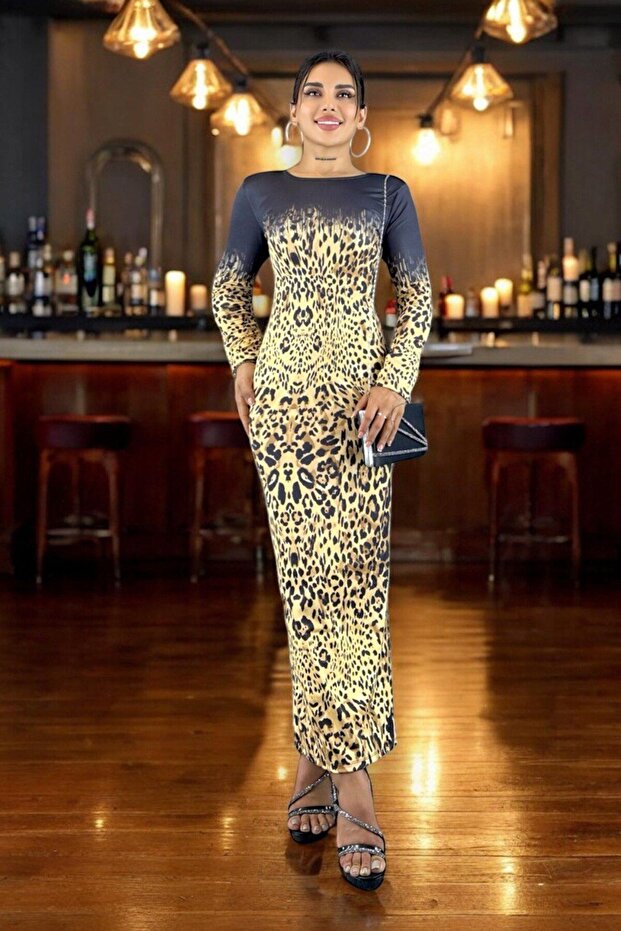 Leopard Patterned Maxi Dress - 2