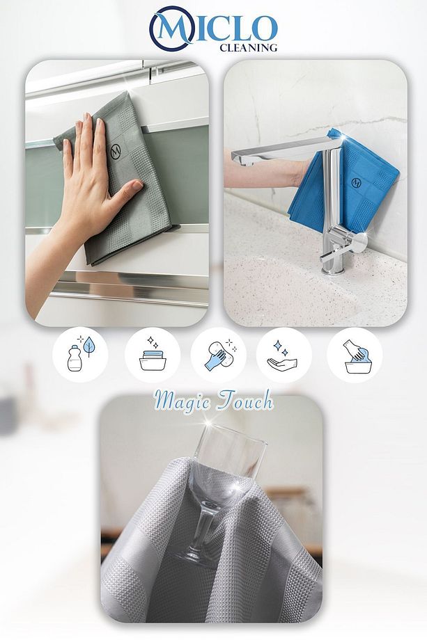 3lü Sihirli Mikrofiber Cam Bezi 46x68cm ( 2paket | 6adet ) - 6