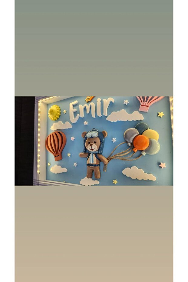 Bebek Ledli Kapı Süsü Kişiye Özel Mdf Pano - 3