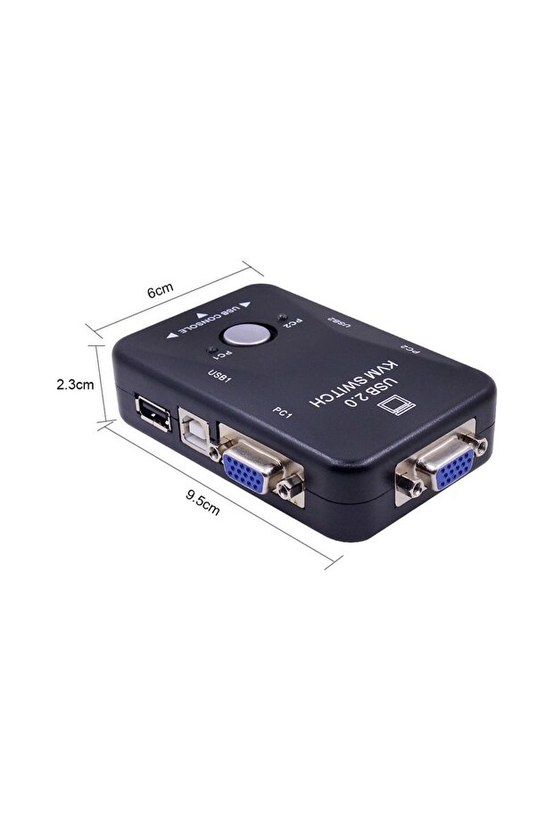 2 Port Usb Kvm Switch 2pc Tek Monitör Kontrol - 4