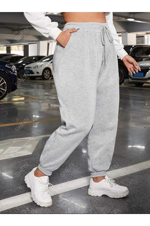 Kışlık Şardonlu Kalın Kumaş Paça Lastikli Rahat Giyim Eşofman Altı- jogger paça- üç ip - 2