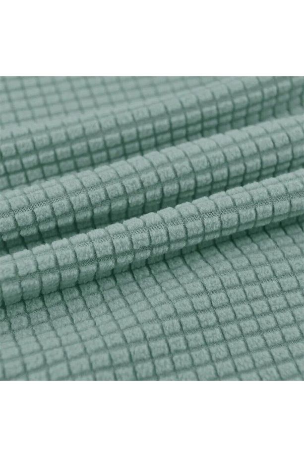 Likrali Streç Lastikli Esnek Kare Desen Tek Kişilik Kotuk Örtüsü Koltuk Kılıfı (MİNT) Sofa Cover - 6