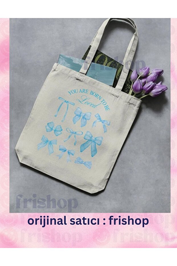 Mavi Blue Bows Ribbons Y2K Retro Unisex Cloth Bag Tote Bag