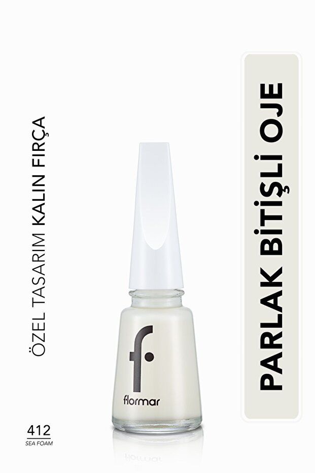 Flormar Parlak Oje (TRANSPARAN) - Nail Enamel - 412 Sea Foam - 8682536036023
