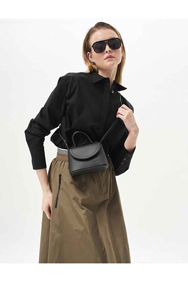 تونيك بوبلين أسود - نصف فتحة - 7