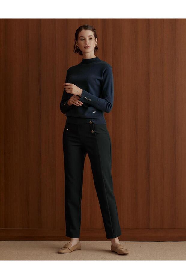 Basic Triko Bluz Indigo - 3