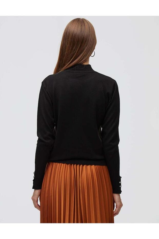 Basic Triko Bluz Siyah - 6