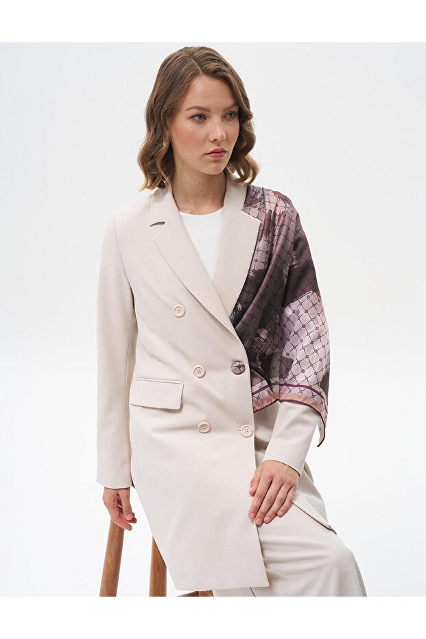 Basic Blazer Ceket Taş - 1