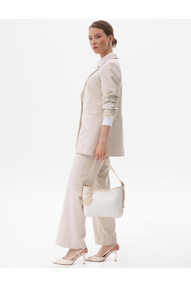 Fleto Cepli Basic Ceket Taş - 2