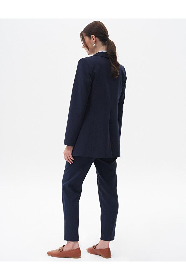 Fleto Cepli Basic Ceket Lacivert - 5