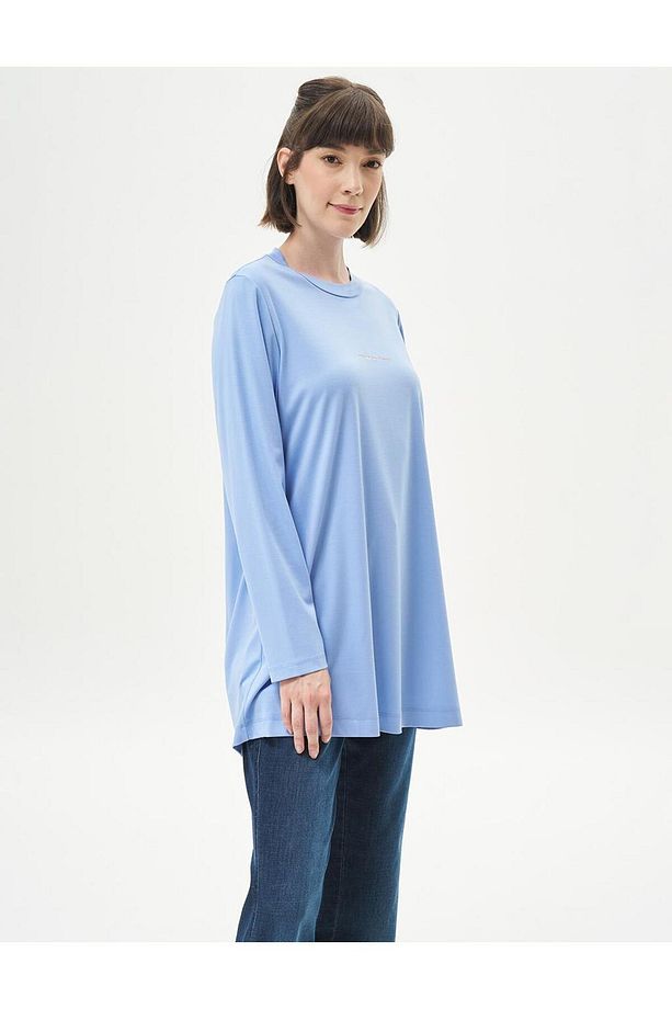 Logolu Örme Sweatshirt Havacı Mavi - 2