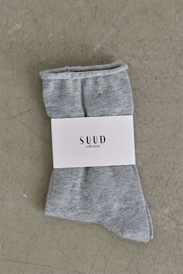 Gri Bambu Soket Çorap - 2