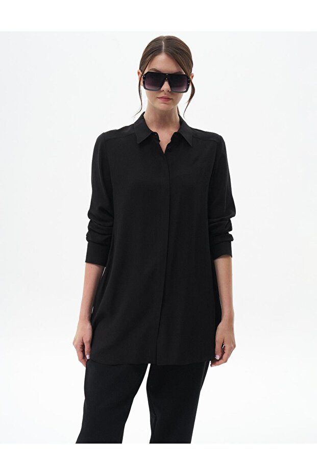 Patı Gizli Basic Tunik Siyah - 4