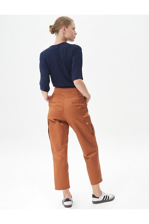 Torba Cepli Yüksek Bel Pantolon Tütün - 3