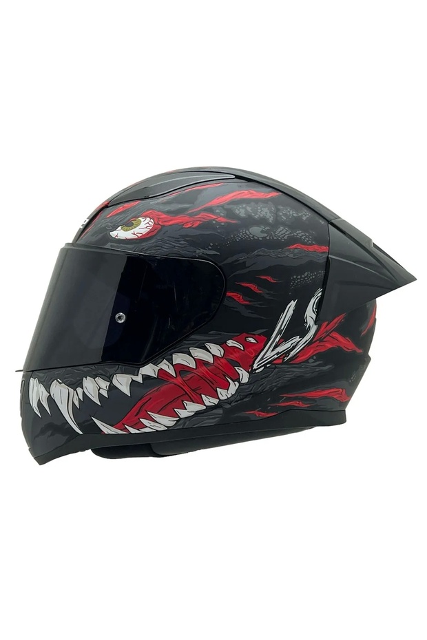 RAPID 2 RACE KAIJU MAT SİYAH-KIRMIZI KASK - 4