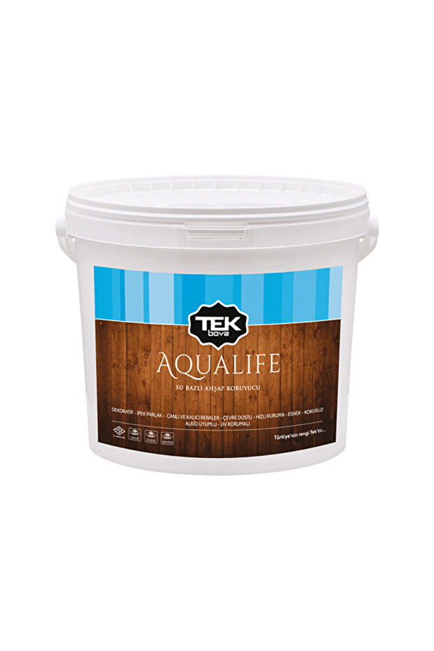 واقي خشبي قائم على الماء من AQUALIFE، خشب البلوط الفاتح، 0.75 لتر