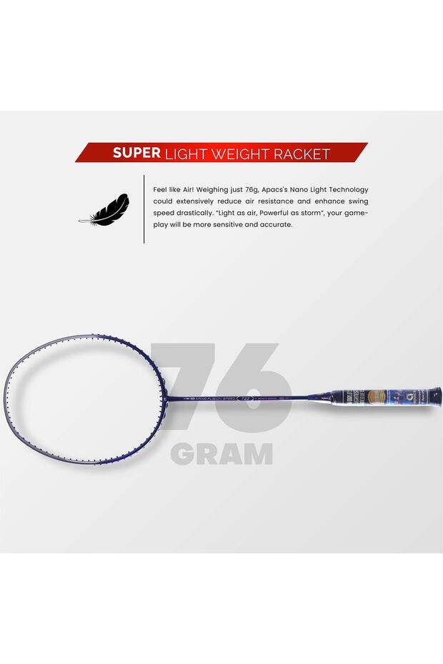 Nano Fusion Speed 722 Unstrung Graphite Badminton Racket | 76g Ultra-Light | 30LBS Tension - 4