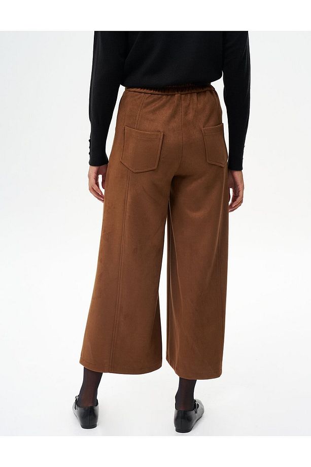 Beli Lastikli Süet Pantolon Camel - 5