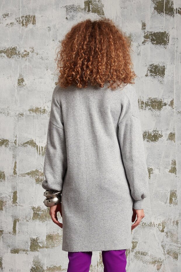 Payet Detaylı Hırka Gri-melanj - 2