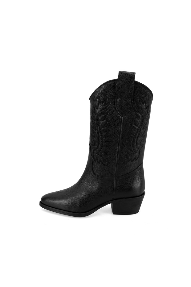 Noa Siyah Kadın Deri Bot - 3