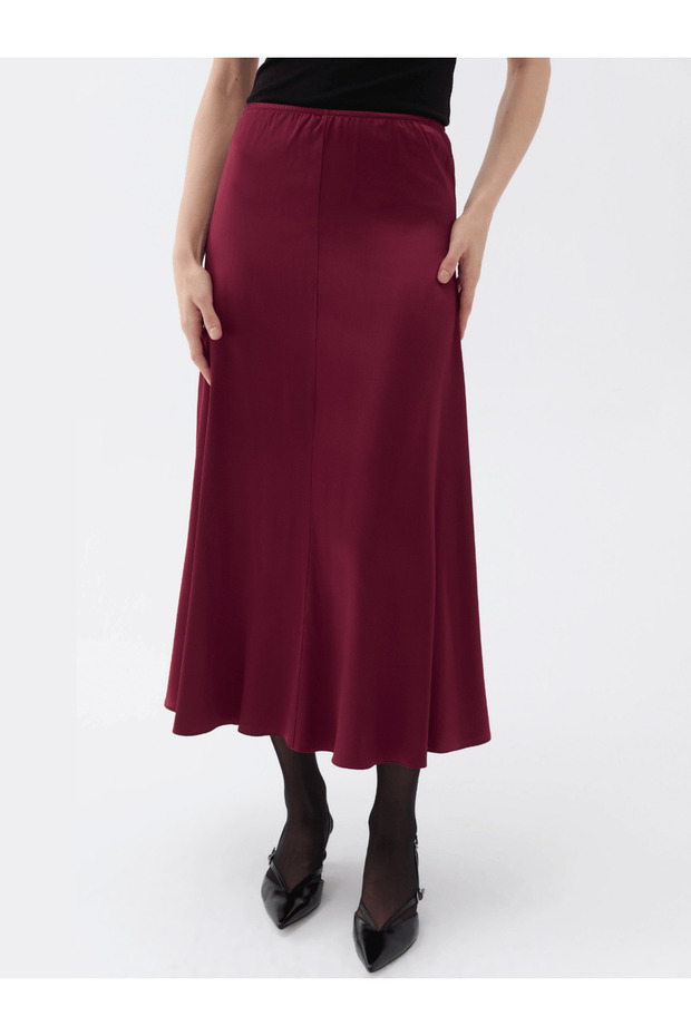 Elastik Bel Midi Etek - 5
