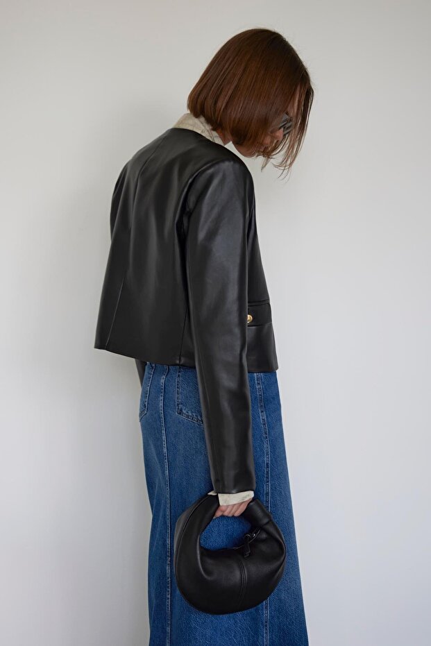 Siyah Mini Bowl Bag - 7