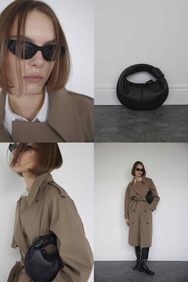 Siyah Mini Bowl Bag - 4