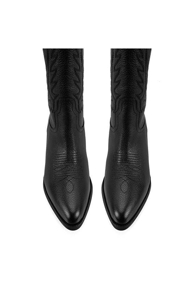 Noa Siyah Kadın Deri Bot - 6