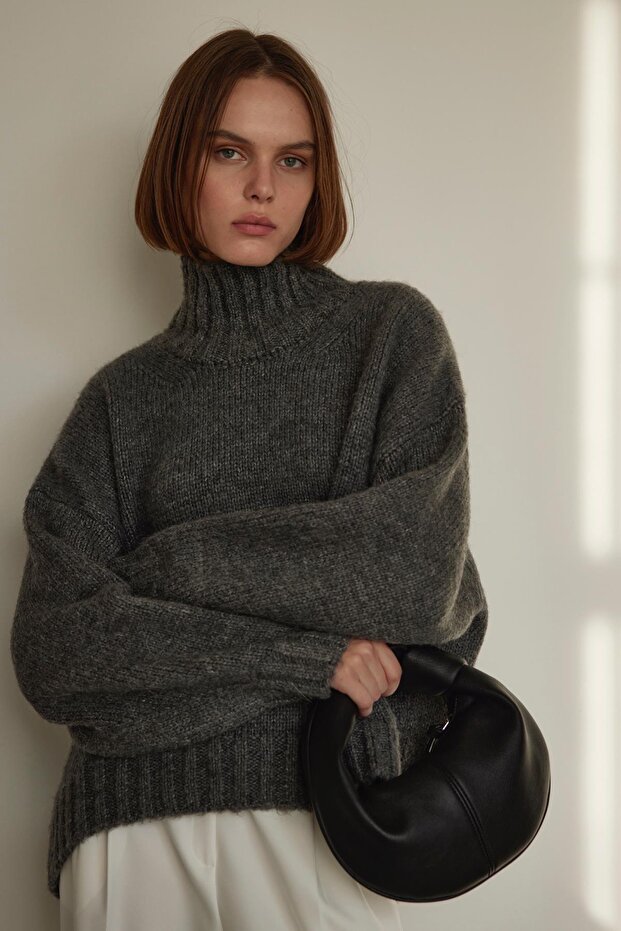 Siyah Mini Bowl Bag - 8