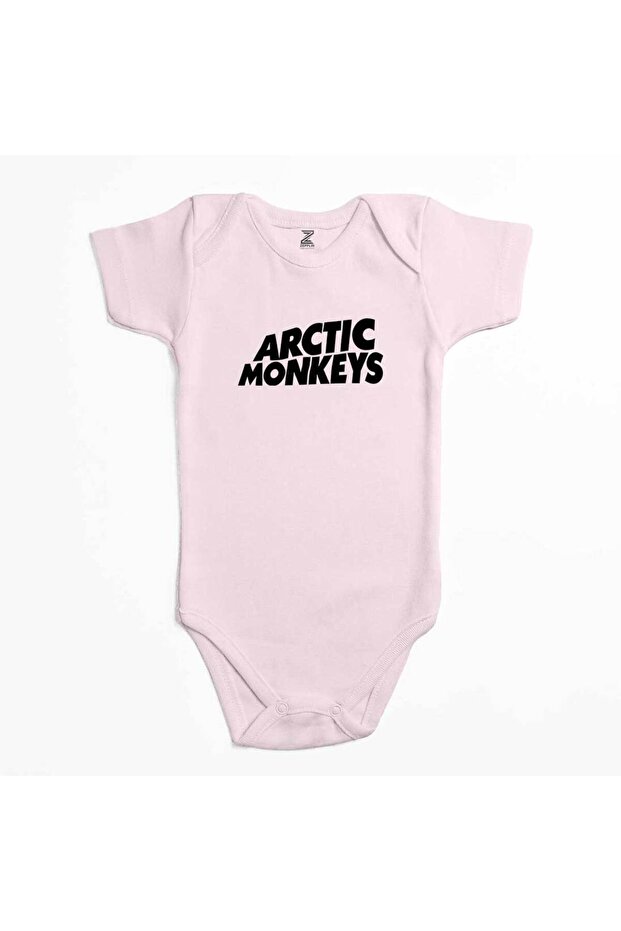 Arctic Monkeys Logo Pink Color Baby Bodysuit