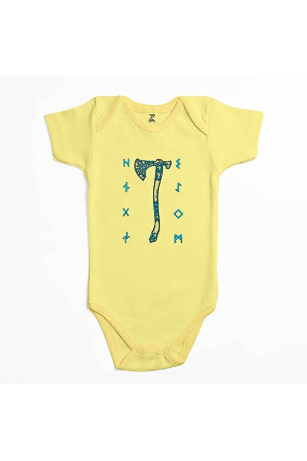 God of War Ragnarok Kratos Axe Yellow Color Baby Bodysuit