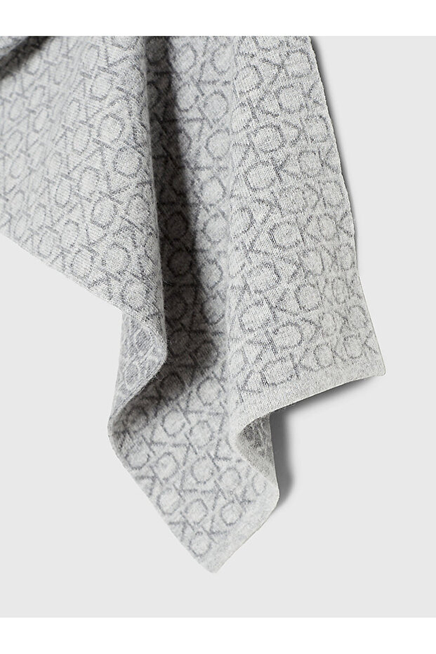CK MONOGRAM WOOL SCARF - 3