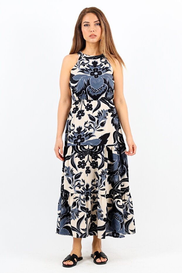 Women's Breeze Black Viscose Dress with Elastic Waist