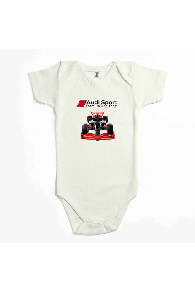 F1 Audi Sport Formula Ecru Color Baby Bodysuit