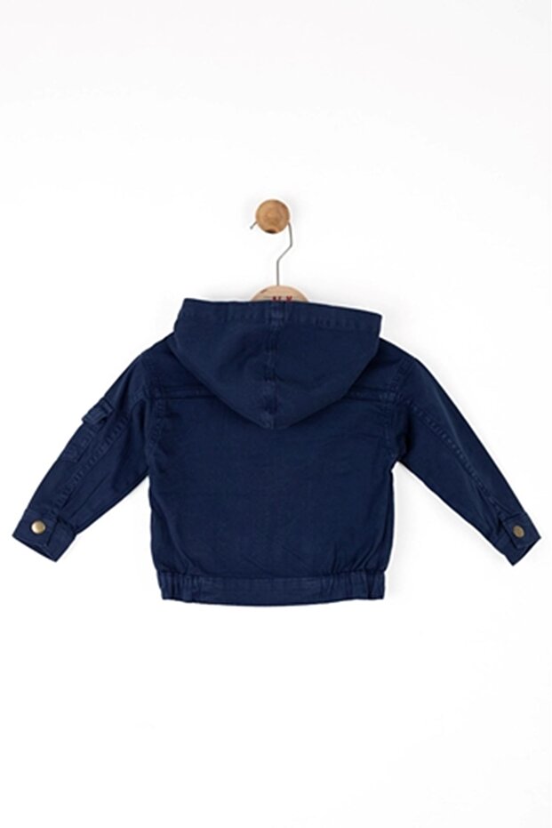46702-Kolu Pocketed Jacket 1/4 Dark Blue