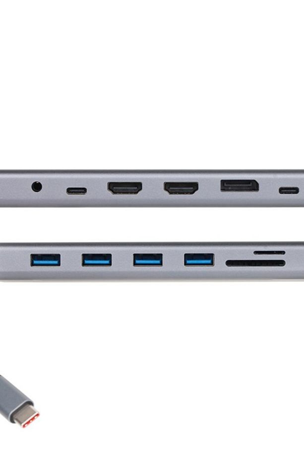 Cu4706 Type-c To Hdmı-2 Dp Usb3.0-3 Type C Usb2.0 Rj45 Sd2.0 Tf2.0 Pd Dc 3.5mm 13 In 1 Çevirici - 1