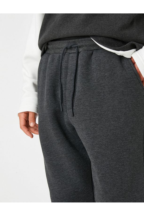 Jogger Eşofman Altı Beli Bağcıklı Şardonlu - 5