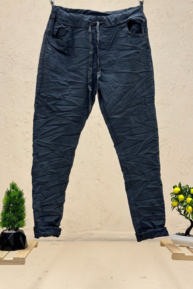 Italian Stylish Elastic Waist Straight Trousers