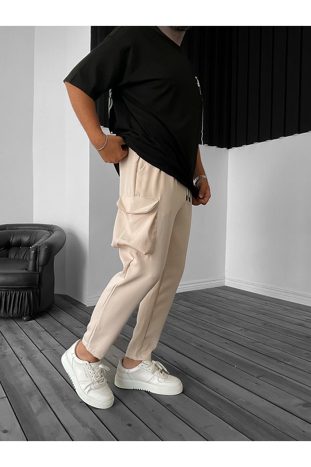 Bej Kargo Cepli Rahat Pantolon DP-0018 - 3