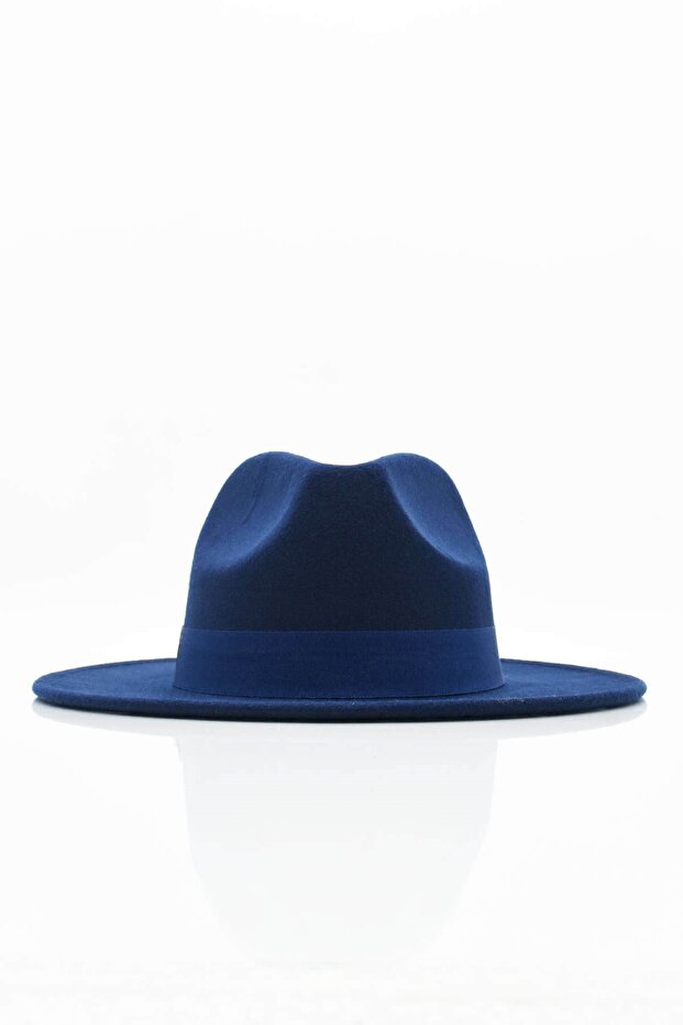 Women's Boater Navy Blue Cowboy Panama Fedora Hat