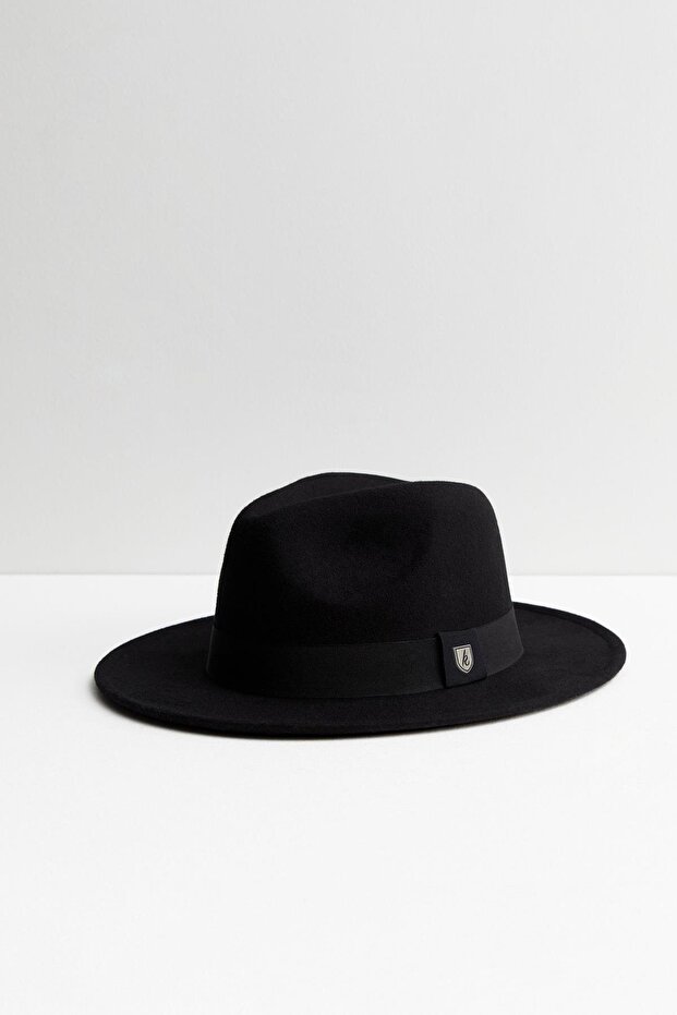 Women's Boater Black Cowboy Panama Fedora Hat