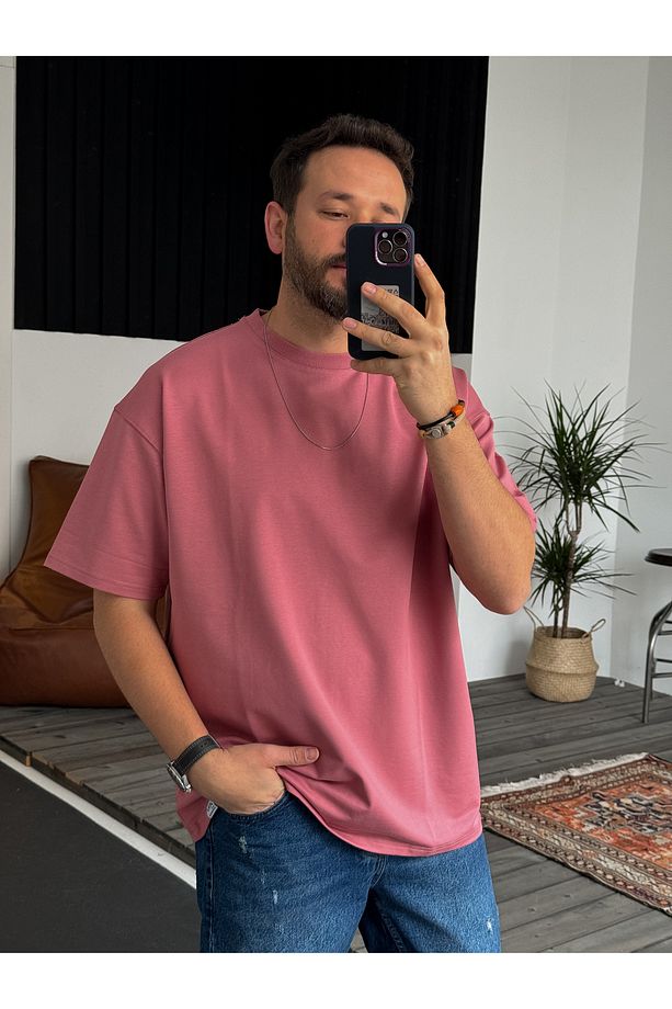 Gül Kurusu İki İplik Basic T-Shirt V2 JJ-692 - 7