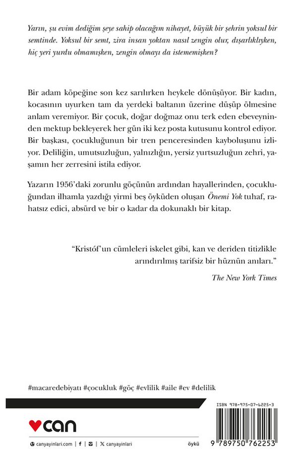 Önemi Yok Agota Kristof Kitabı 96 Sayfa Can Yayınları - 3