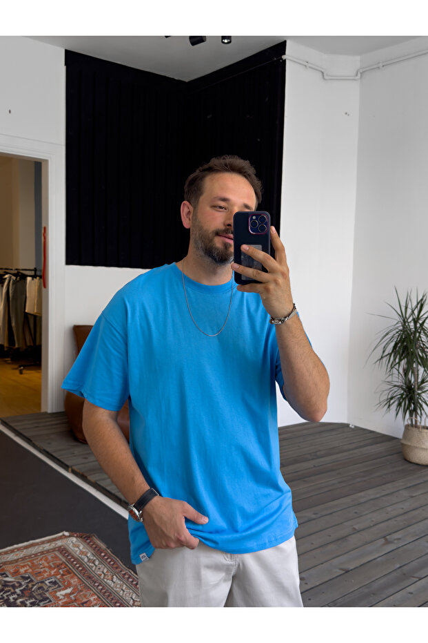 Mavi Basic İnce T-Shirt JJ-589 - 2