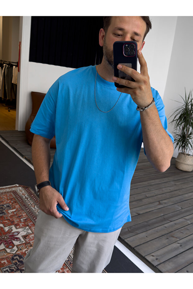 Mavi Basic İnce T-Shirt JJ-589 - 3