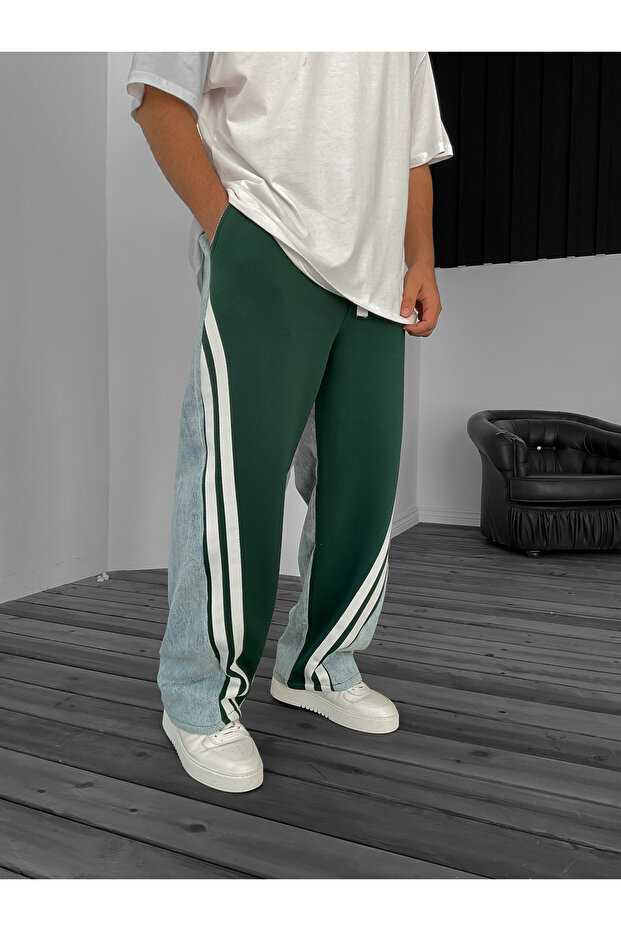 Dark Green Patchwork Denim Tracksuit Gj-16573/72 - 4