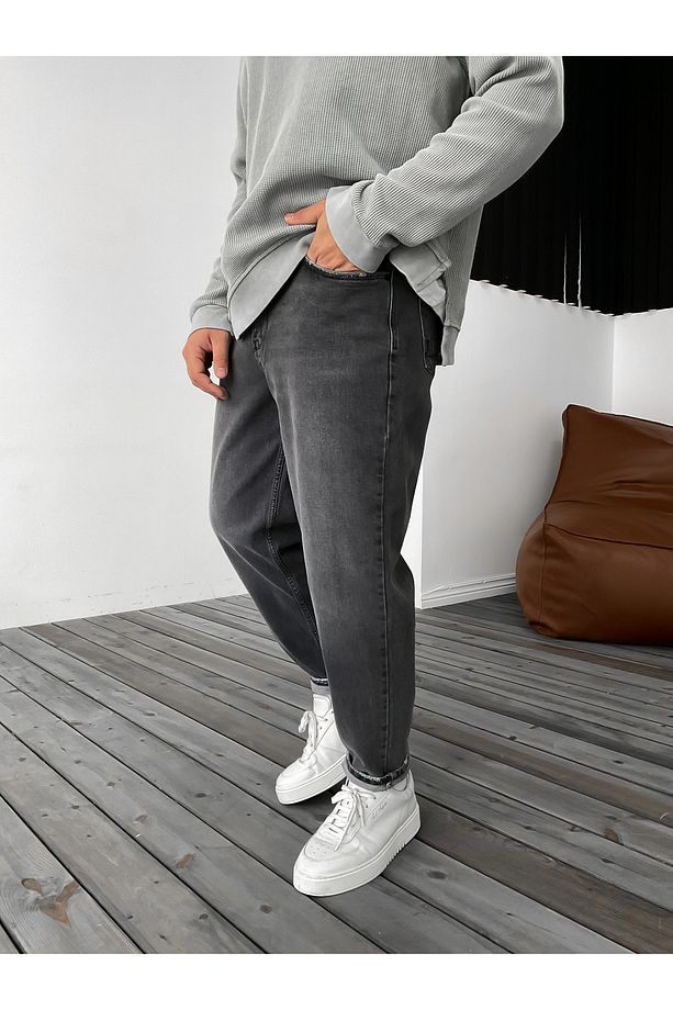 Antrasit Cep Yırtıklı Boyfriend Jean Df-2440/2605 - 4