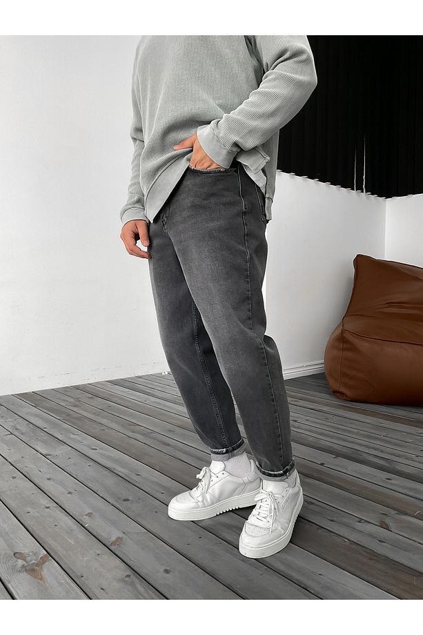 Antrasit Cep Yırtıklı Boyfriend Jean Df-2440/2605 - 3