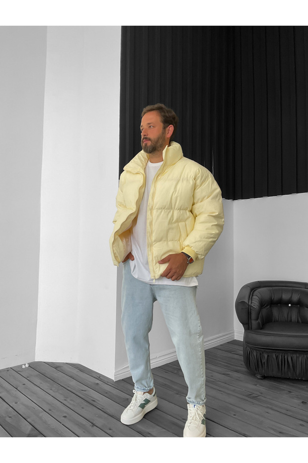 سترة منتفخة أساسية صفراء JJ-1275 - 4